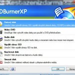 CDBurnerXP úvodní obrazovka