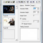 Microsoft GIF Animator nastavení animace