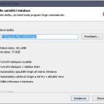 Origin možnosti instalace