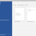 Word 2016 úvodní obrazovka